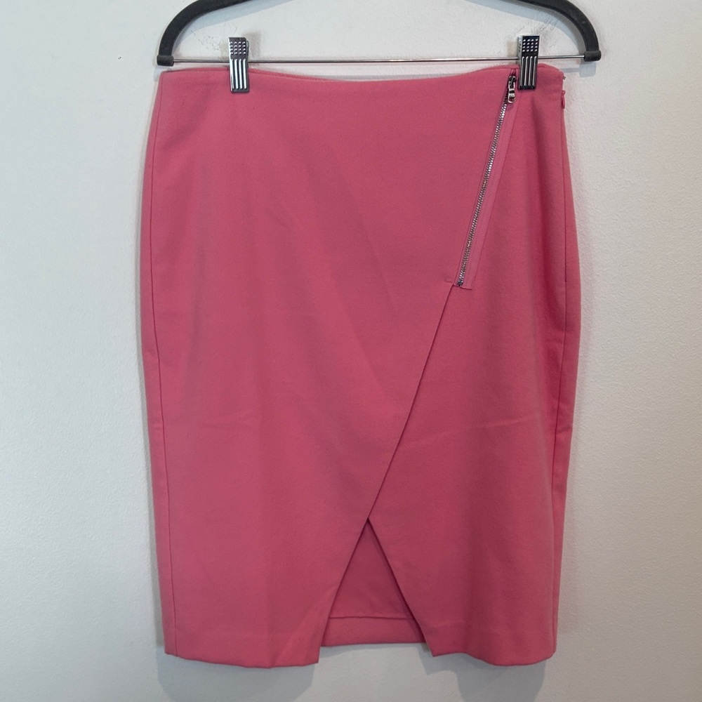 LOFT Coral Pencil Skirt with Asymmetrical Zipper